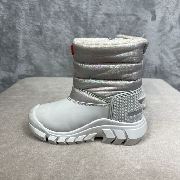 Hunter Kids Boots in Silver and White - Picture 9 of 15